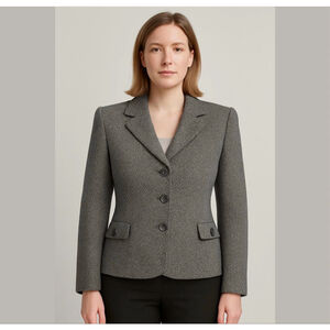 Vintage Carlisle Blazer Wool Angora Cashmere Button Down Retro Jacket Size 12